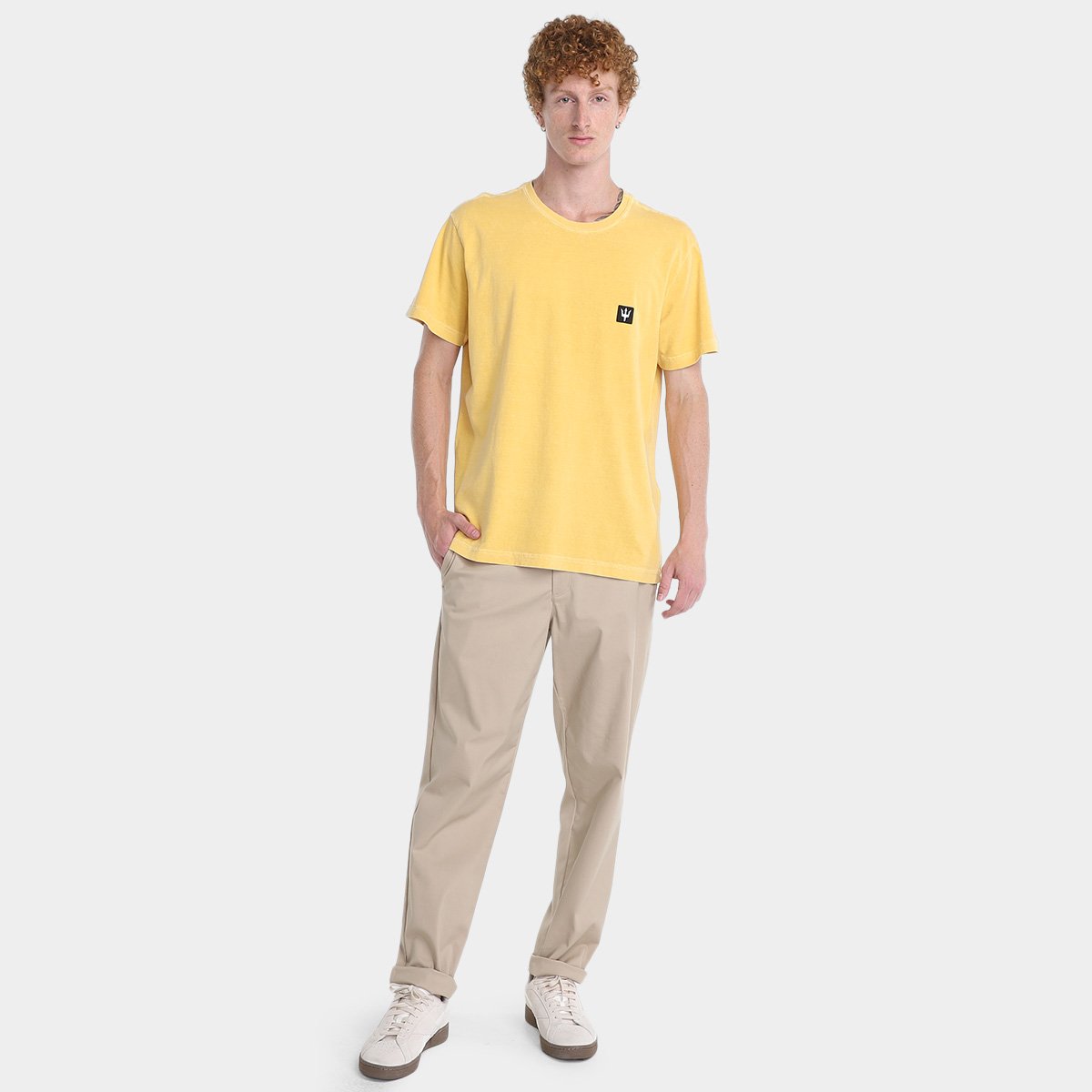 Miniatura Camiseta Osklen Stone Tridente Mini Masculina Amarelo - P