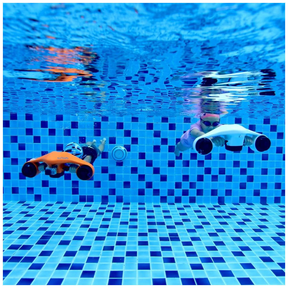 PRO Scooter de Propulsor Aquático Mergulhe de até 40 Metros com Suporte para Câmera, ASIWO, Branco 110v