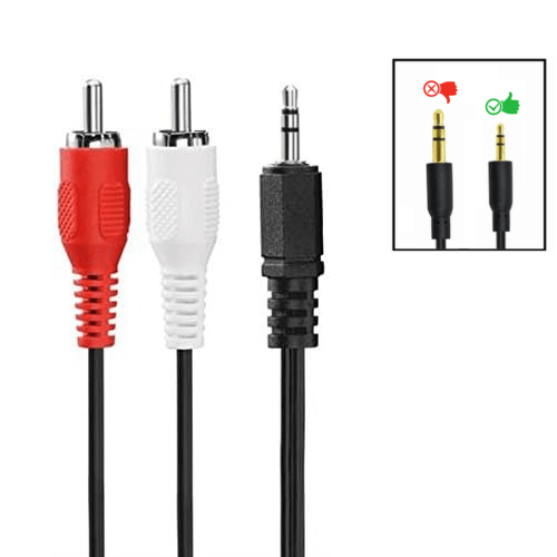 Miniatura Cabo de Áudio Auxiliar 2 RCA x TRS 2.5mm Estéreo 1.2 Metros