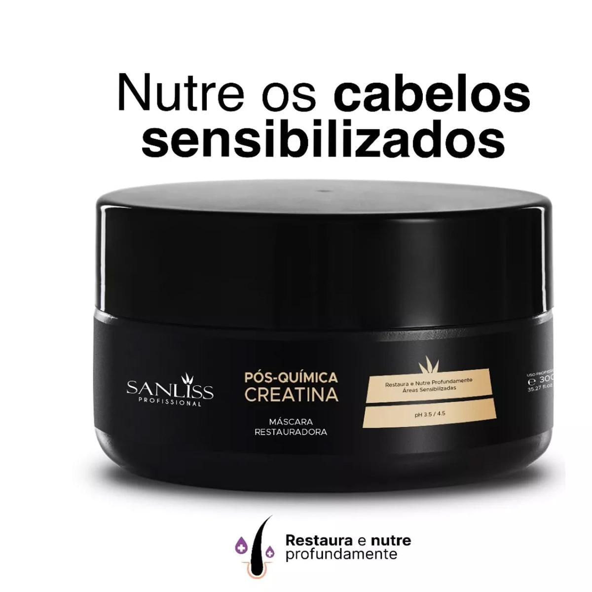 Miniatura Máscara Restauradora Creatina 300g Sanliss Profissional