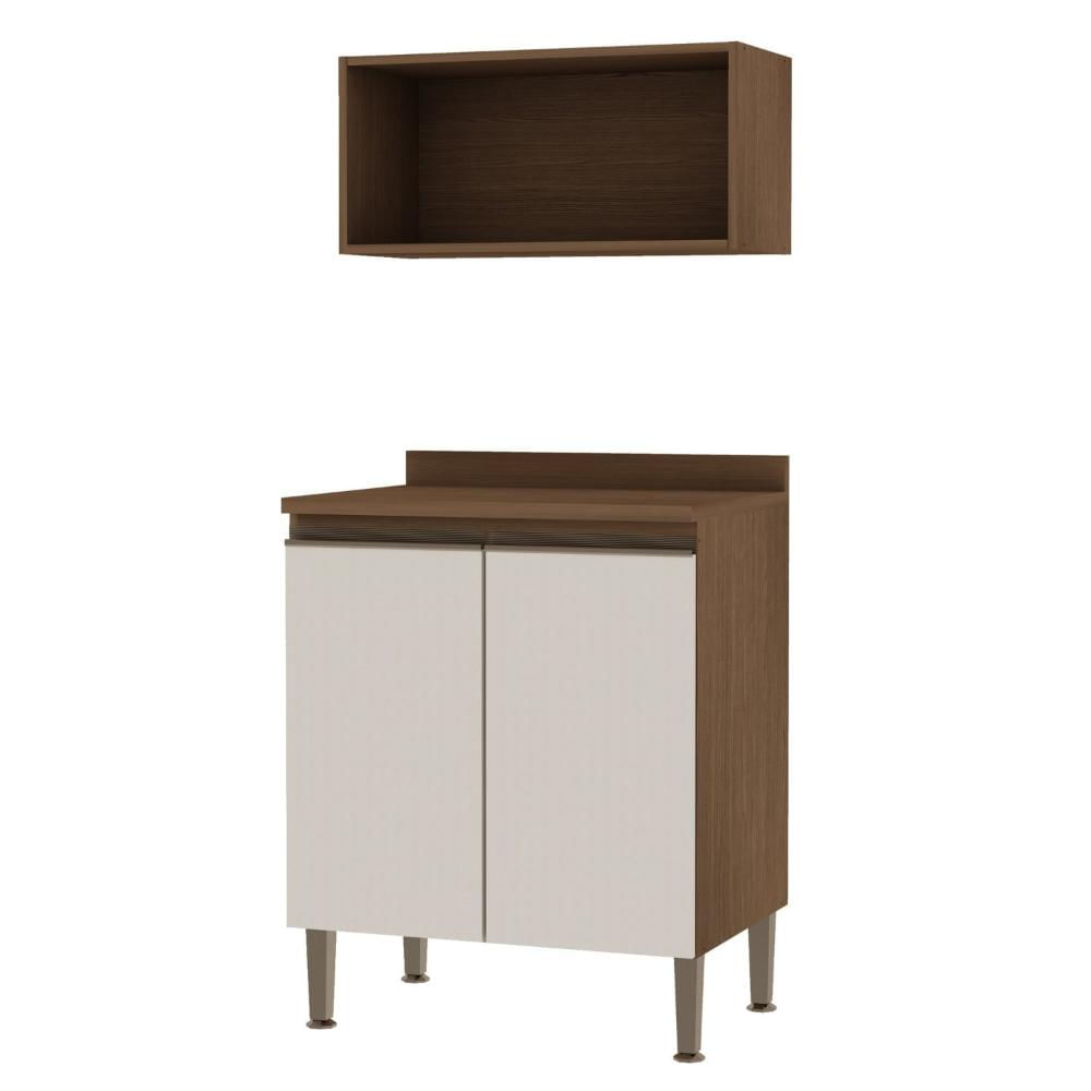 Miniatura Gabinete para Banheiro 2 Portas sem Cuba com 1 Nicho Acquaflex Ébano/Branco