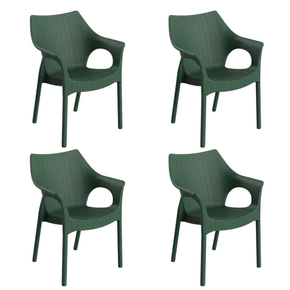 Miniatura Conjunto com 4 Cadeiras para Jardim Relic Verde Alecrim