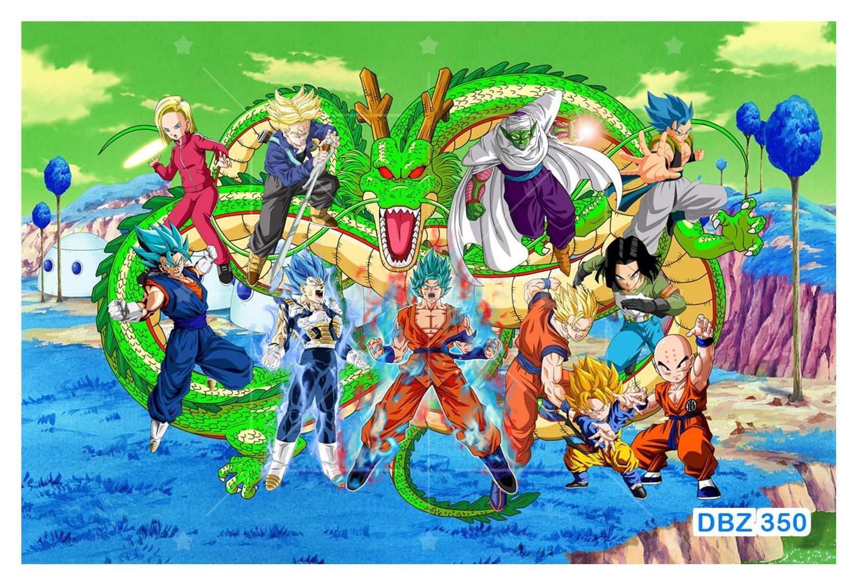 Miniatura Papel De Parede Dragon Ball Goku Vegeta Anime 3,5M Dbz350