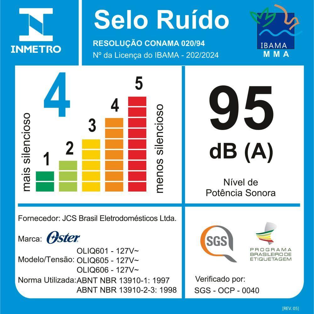 Liquidificador Oster 1100 Full Cinza 3,2L 110V