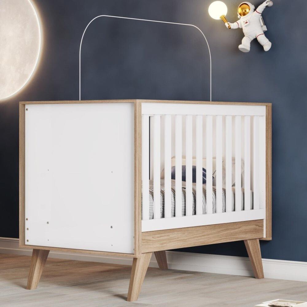 Miniatura Berço Mini Cama Confete Branco/Jequitibá HP