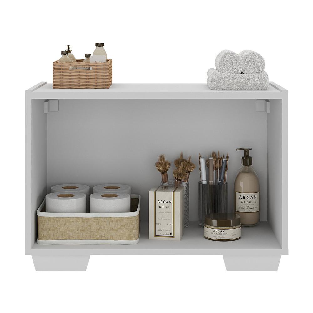 Miniatura Gabinete Armário de Banheiro 62,5cm 2 Portas com Pés Multimóveis MP5046 Branco