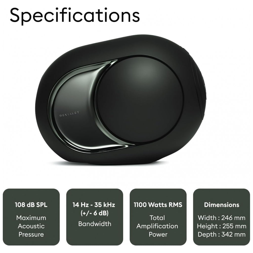 Miniatura Caixa de som sem fio Devialet Phantom Ultimate 108 dB Deep Forest 1100W Wi‑Fi Bluetooth 110V