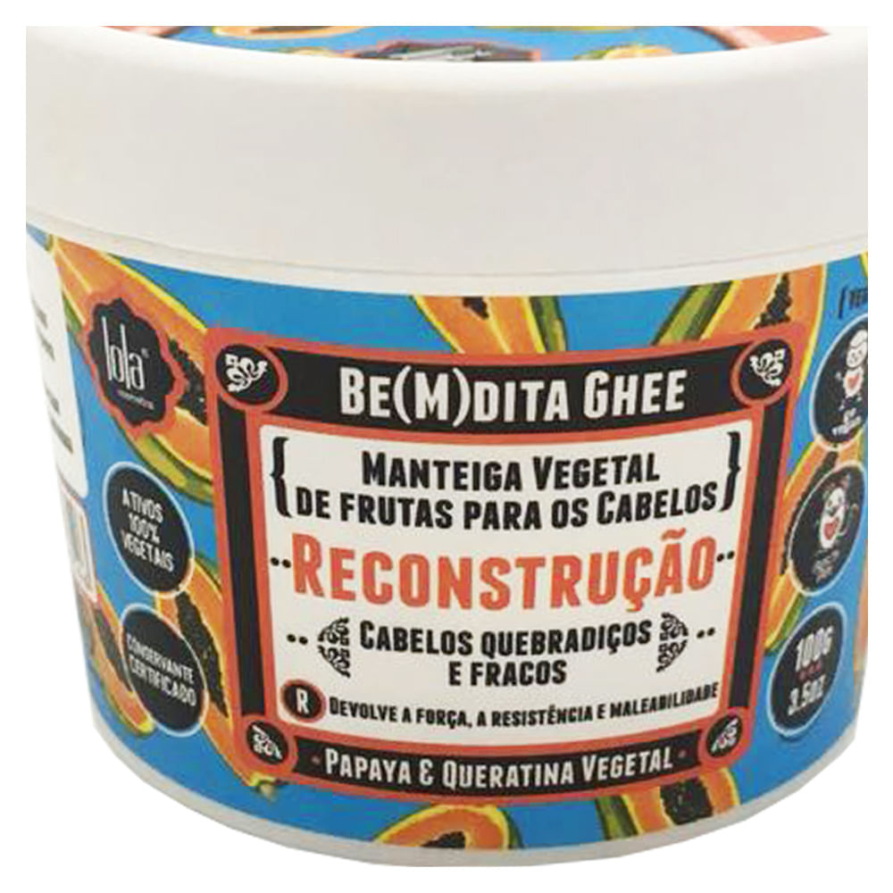 Miniatura Lola Cosmetics Be(m)dita Ghee Papaya e Queratina Vegetal  - Máscara de Reconstrução 100g