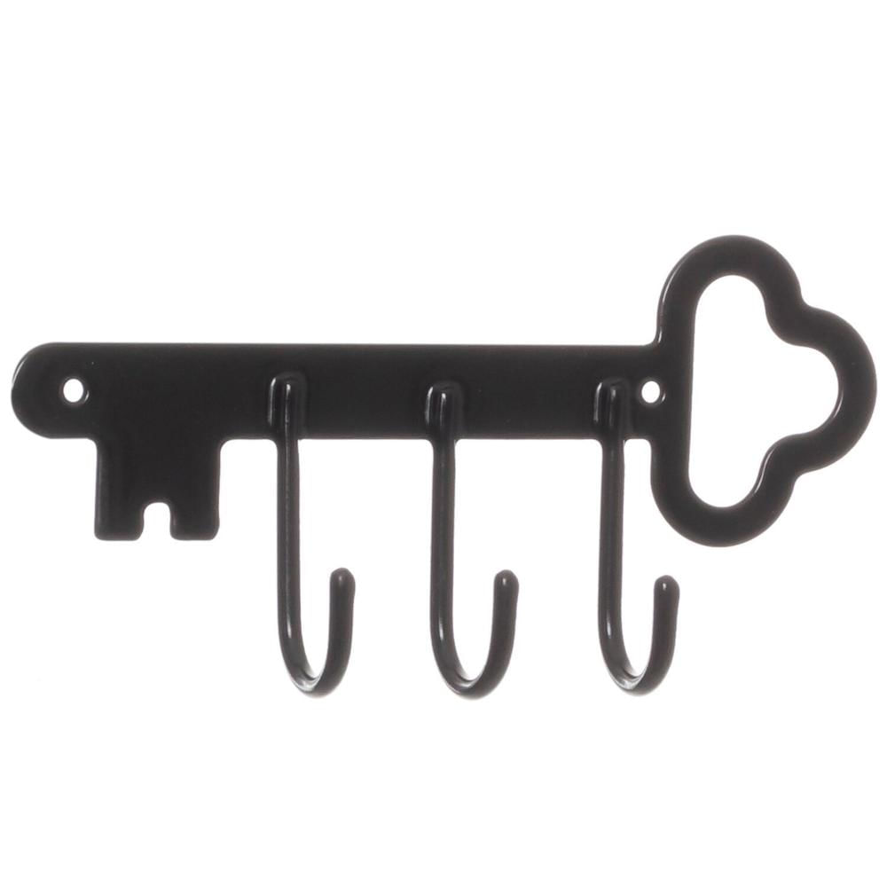 Miniatura Gancho Decorativo de Parede Chave Elegante Preto
