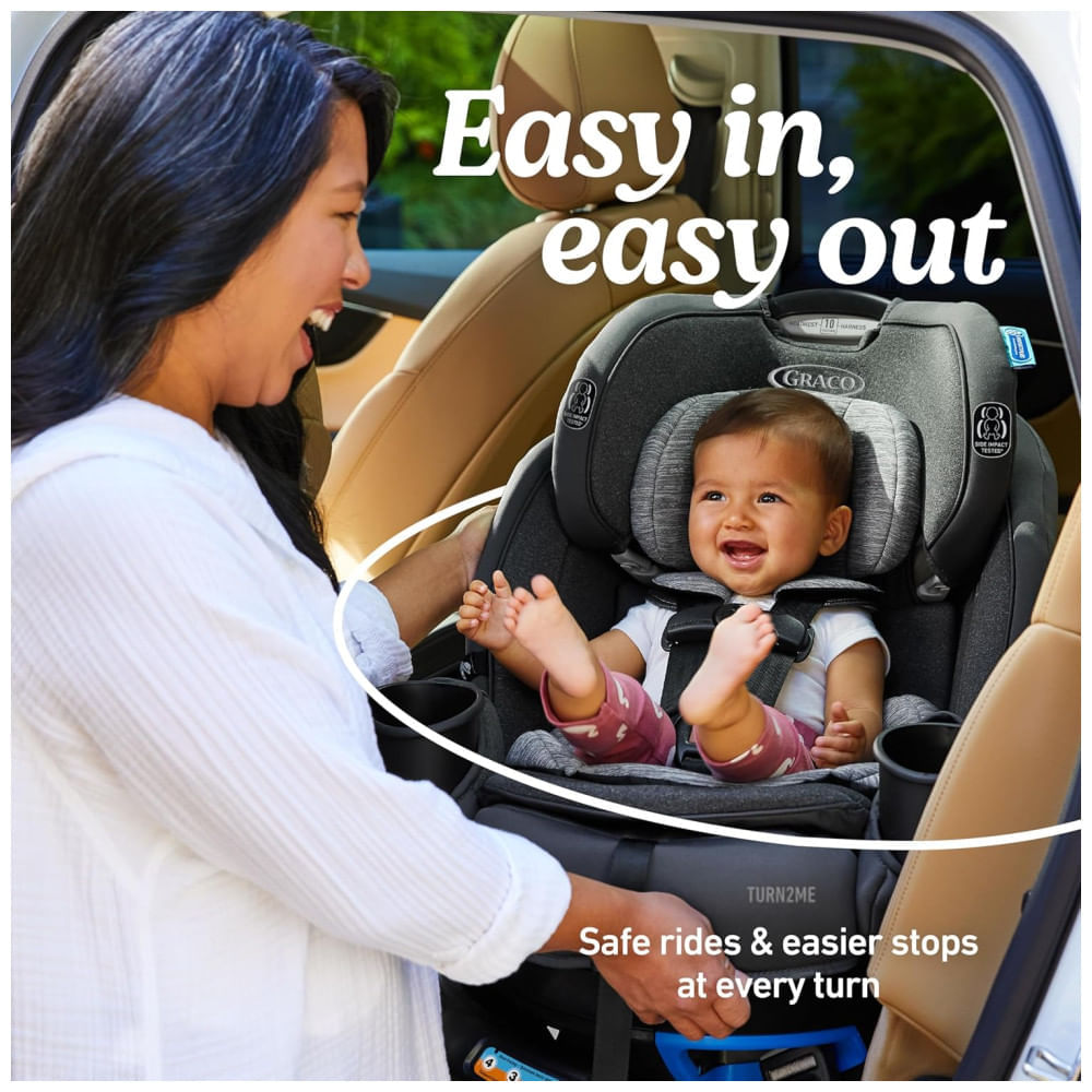 Cadeirinha de Carro Conversível Turn2Me 3 em 1, Brighton - Graco, com Ajuste de Apoio de Cabeça e Arnês, Instalação Fácil e Estrutura Reforçada em Aço