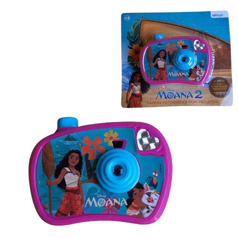 Miniatura Brinquedo Câmera Fotográfica C/Projetor Moana 2 8 Projeções