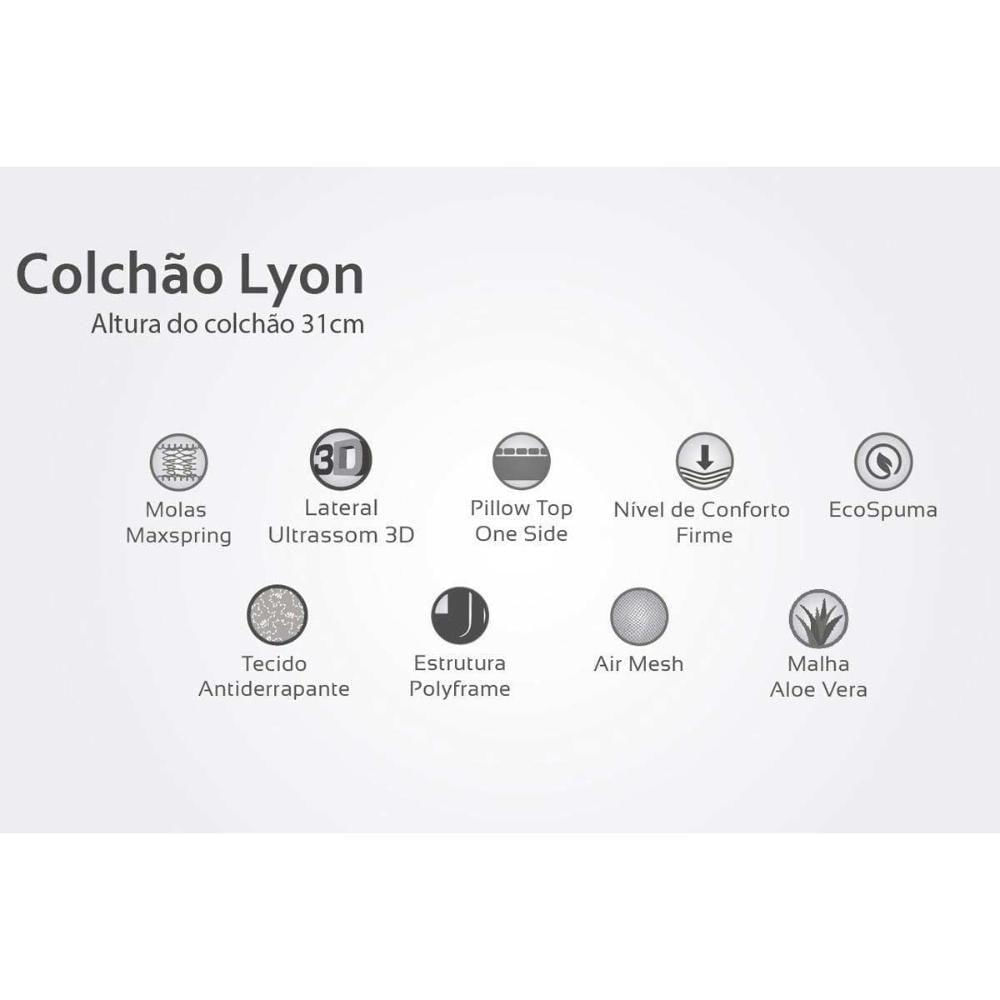 Cama Box Baú Queen: Colchão Molas Herval Maxspring Nesser + Base Crc Courano Clean(158X198)