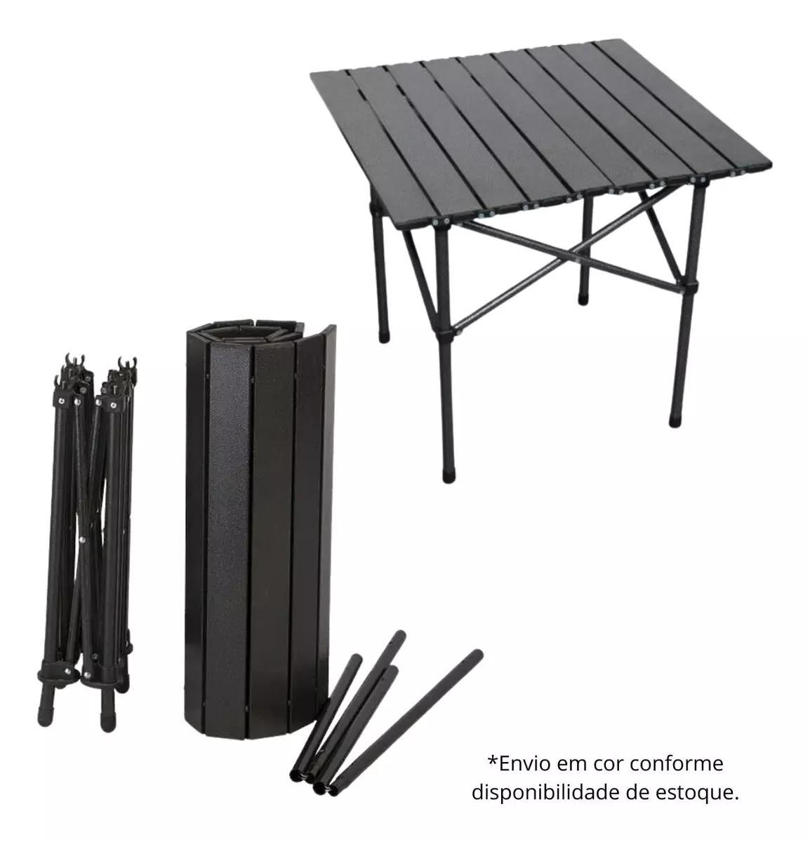 Miniatura Mesa Dobravel Portatil Camping Pratica E Resistente Preto