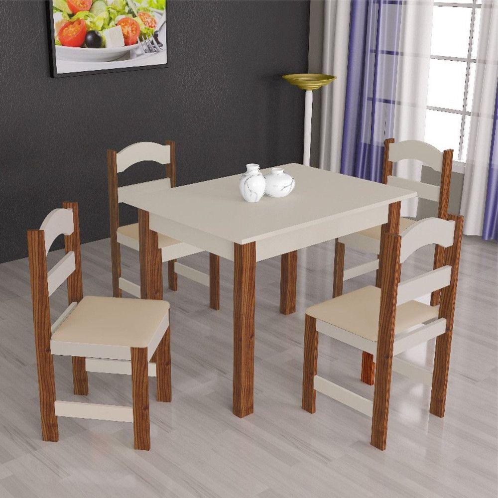 Miniatura Conjunto Mesa De Jantar 1,06x0,77m Araúna Com 4 Cadeiras