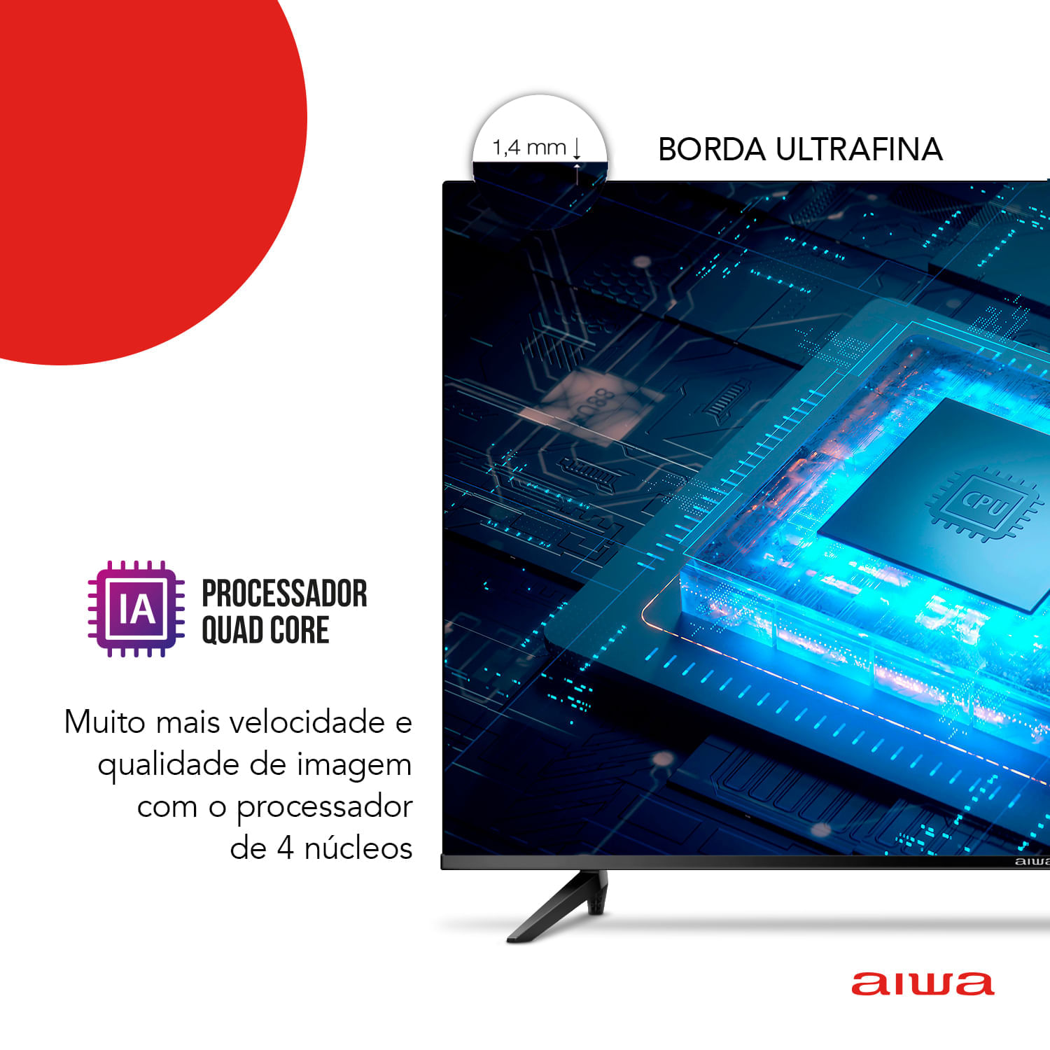 Miniatura Smart TV AIWA 50” Android 4K Borda Ultrafina HDR10 Dolby Áudio AWS-TV-50-BL-02-A BIV