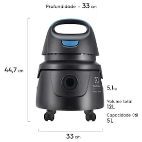 Aspirador Pó e Água Electrolux Hidrolux AWD01 1400W 5L com Acessórios Preto 110V