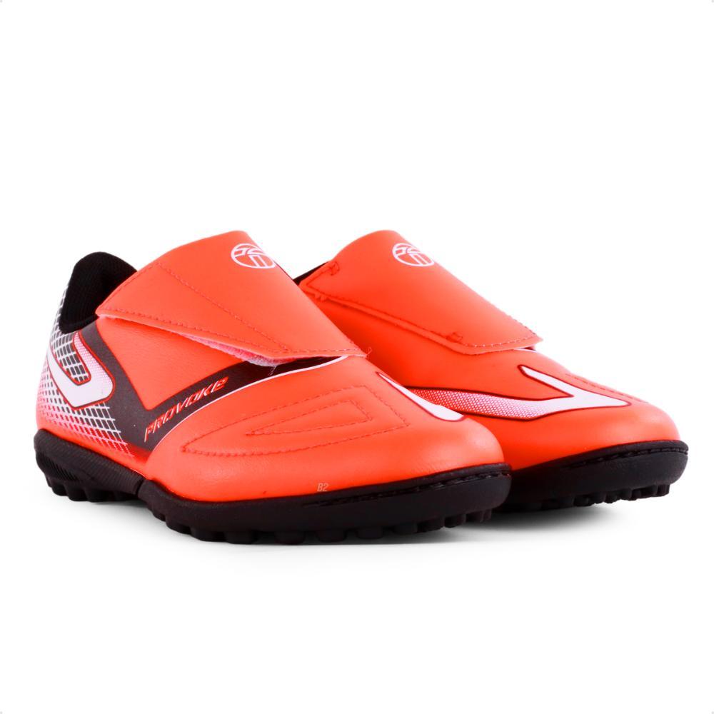 Miniatura Chuteira Society Topper Provoke Infantil Coral / Preto - 28