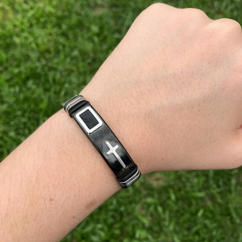 Miniatura Pulseira Masculina Malha de Aço Inox