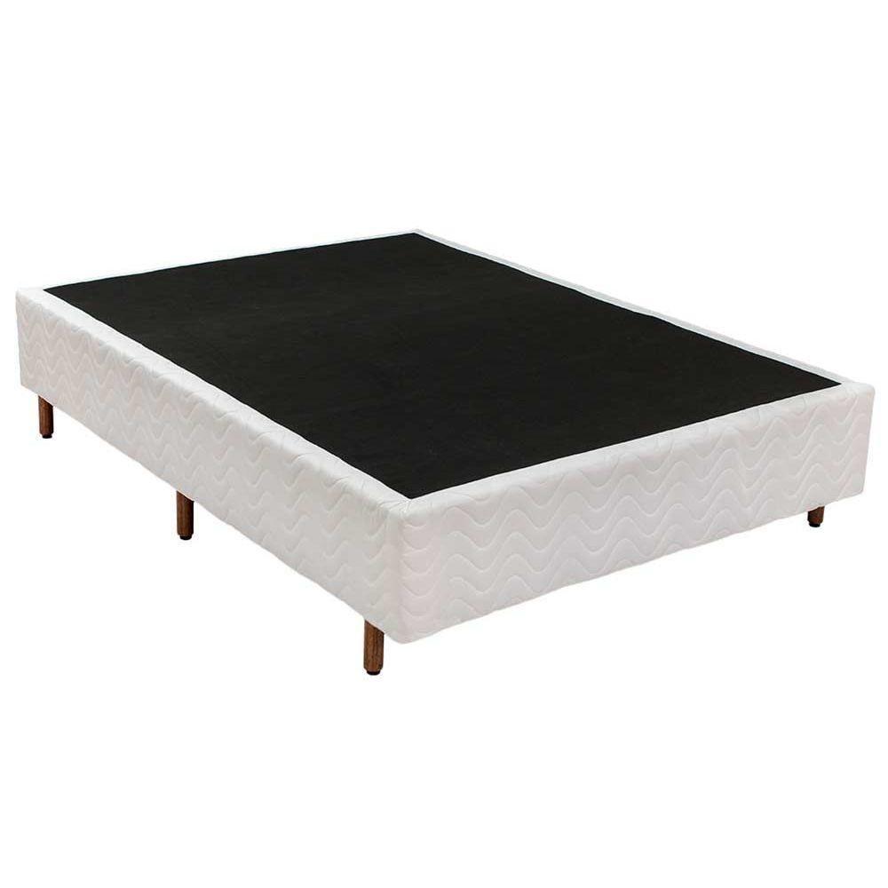 Cama Box Queen: Colchão Molas Ensacadas Paropas Masterpocket Blue + Base Crc Rústico White(158X198)