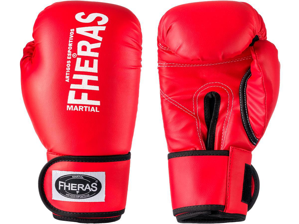 Miniatura Kit Muay Thai Luva Bandagem Caneleira Bolsa Vermelha 08Oz