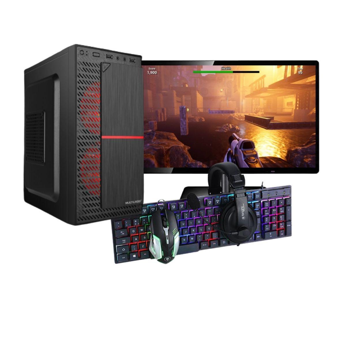 Miniatura Computador Amd A4 Com Monitor E Kit Gamer
