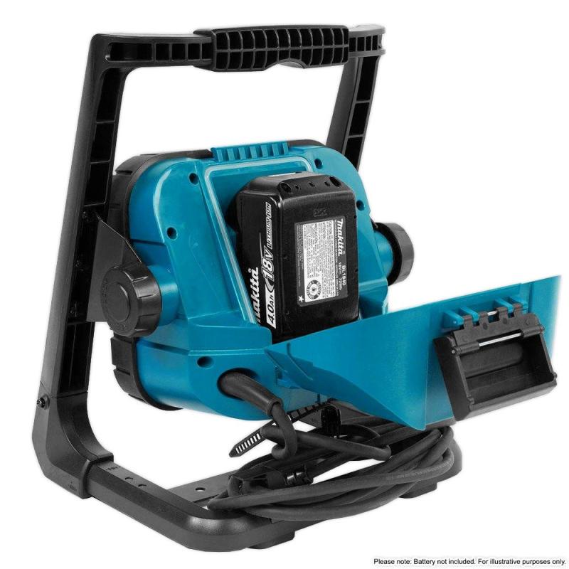 Miniatura Refleto LED Híbrido à Bateria 18V DML805 220V com Bateria 18V 6,0Ah e Carregador Bivolt MAKITA 220V