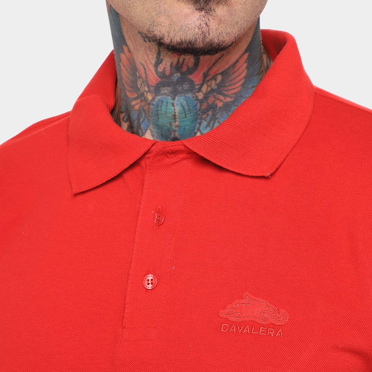 Miniatura Camisa Polo Cavalera Aguia Line Masculina Vermelho - G
