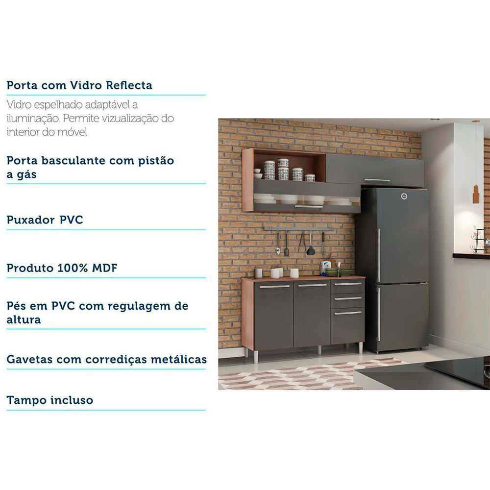 Miniatura Cozinha Pequena 2 Peças Com Nicho Carmenére Rio Doce Cozinhas Castanho/Chumbo Castanho/Chumbo