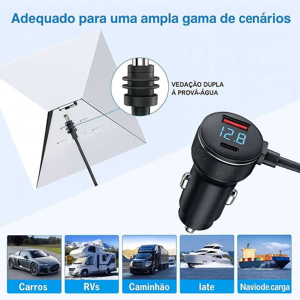 Miniatura Cabo Carregador Veicular Adaptador 3 Em 1 Starlink Mini 2m – Energia Rápida E Estável Em Qualquer Lugar