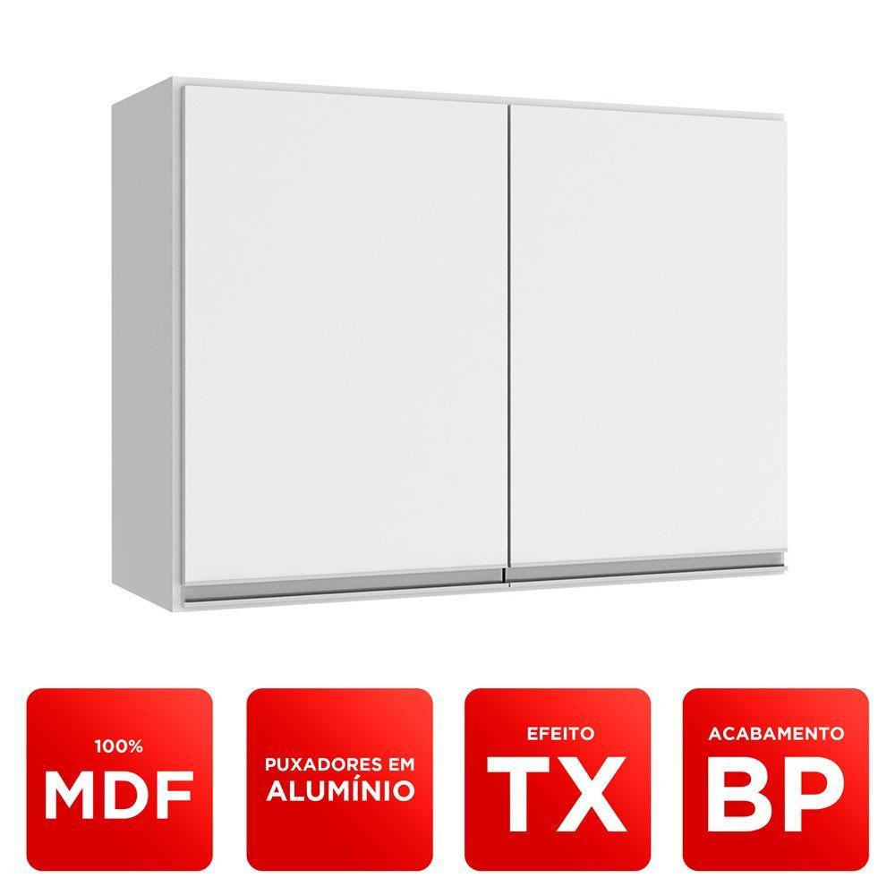 Armário De Parede área De Serviço E Lavanderia 80cm Com 02 Portas 100% Mdf Branco - Abmaza