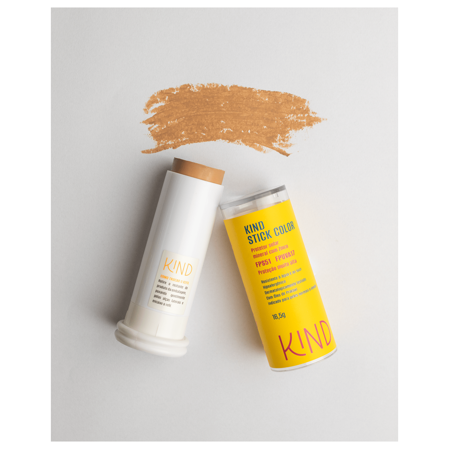 Miniatura Kind Stick Color Mineral com Zinco FPS51 K80 - Protetor Solar Facial com Cor 16,5g