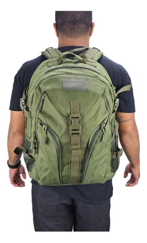 Bolsa Mochila Resistente Trava No Peito Cor Verde 40L Viajem