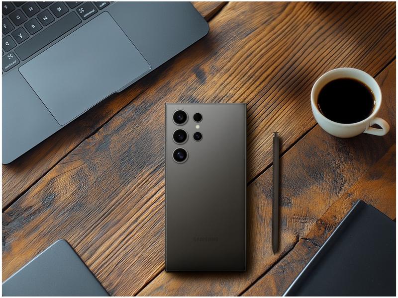 Smartphone Samsung Galaxy S24 Ultra 6,8" Galaxy AI 256GB Titânio Preto 5G 12GB RAM Câm. Quádrupla 200MP + Selfie 12MP Bateria 5000mAh Dual Chip