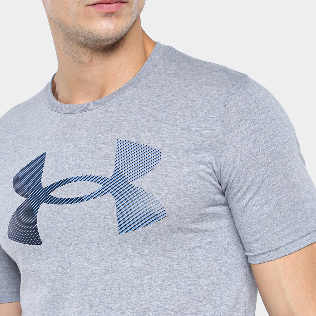 Miniatura Camiseta Under Armour Big Logo Fill Masculina Cinza - P