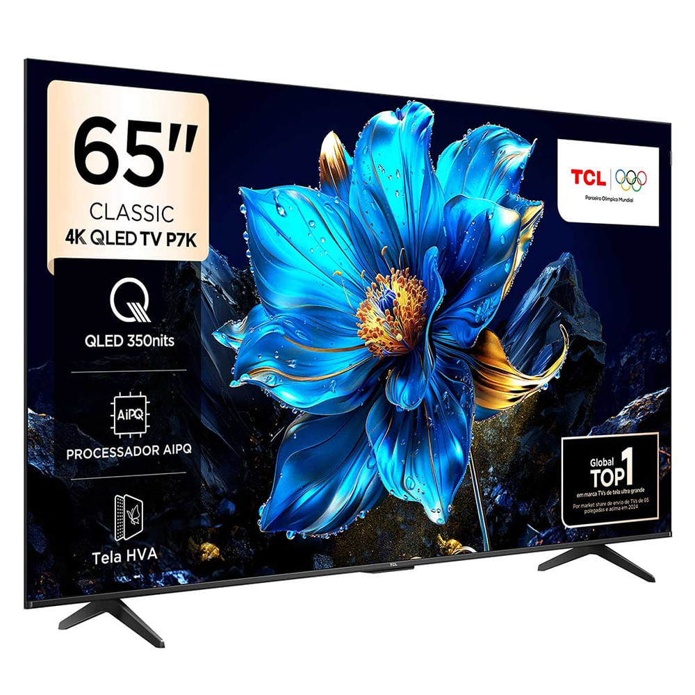 Miniatura Smart TV TCL 65 Polegadas 65P7K 4K UHD QLED Google Tv Preto - Bivolt