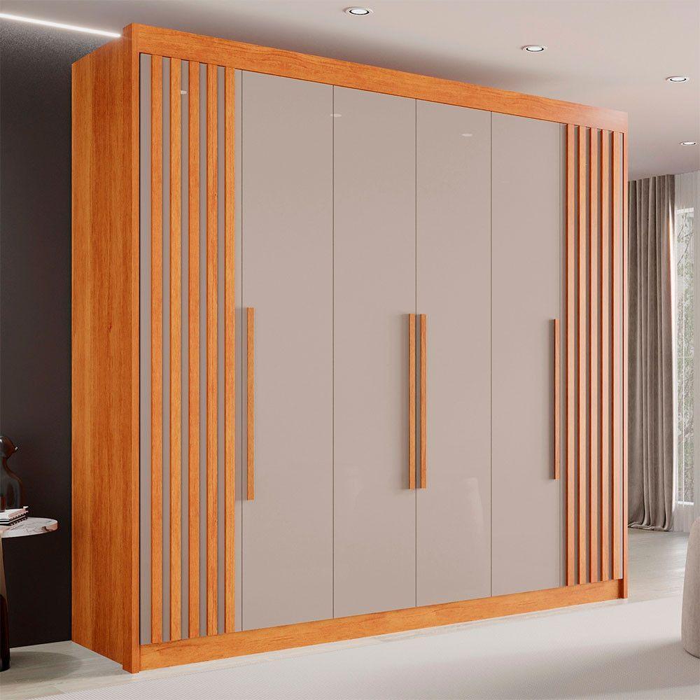 Miniatura Guarda-roupa Casal 6 Portas 6 Gavetas Granada Mdf Sallêto Cinamomo Com Off White
