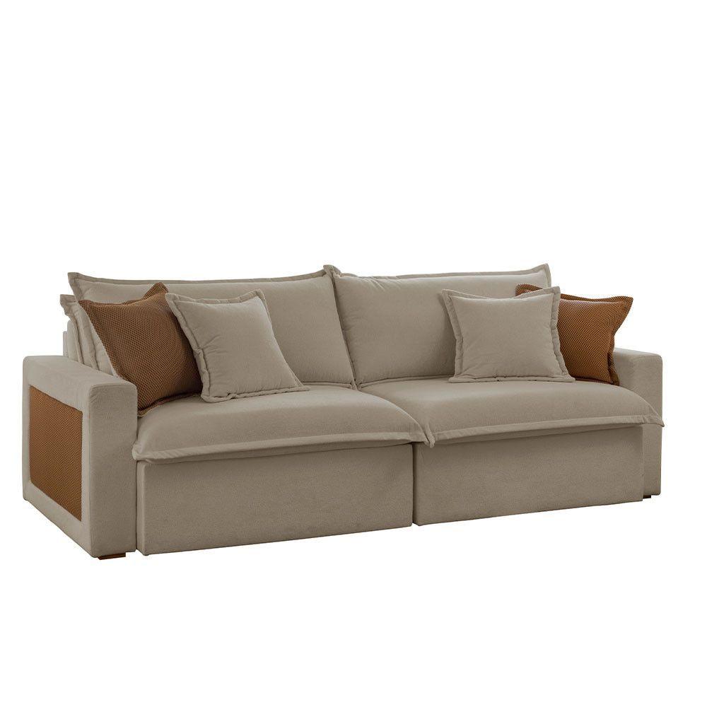 Miniatura Sofá Dallas Veludo Dois Módulos De 120cm B15 Meu Sofá Online B002 Veludo Capuccino