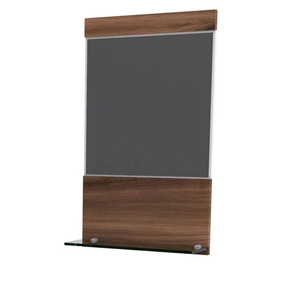 Miniatura Gabinete para Banheiro com Cuba Quadrada Q32 e Espelheira Legno 631W Compace Branco/Nogal