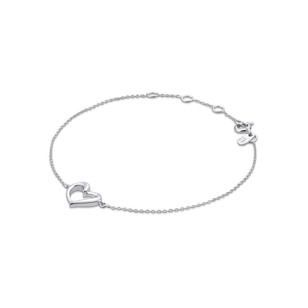 Miniatura Pulseira Coração em Prata 925