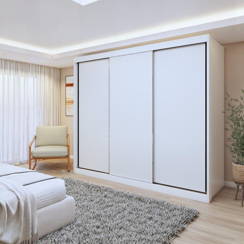 Miniatura Guarda-roupas 3 Portas de Correr 100% Mdf Monte Rei Branco