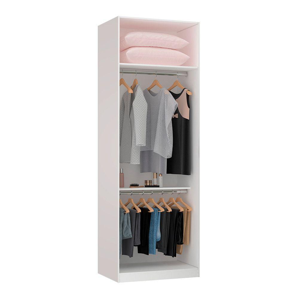 Miniatura Guarda Roupa 804cm 2 Cabideiros Prateleira E Maleiro Branco