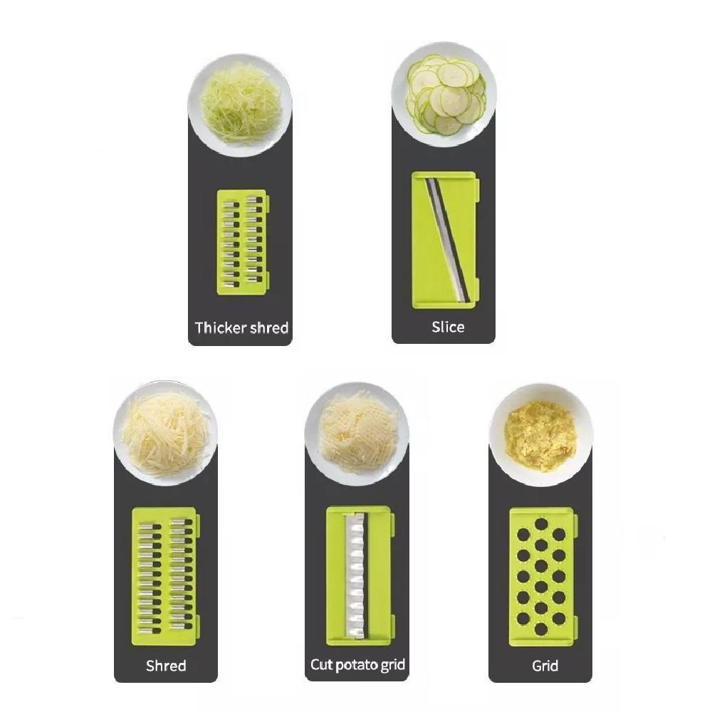 Miniatura Cortador Legumes Inox 6 Lâminas Fatiador Ralador Descascador