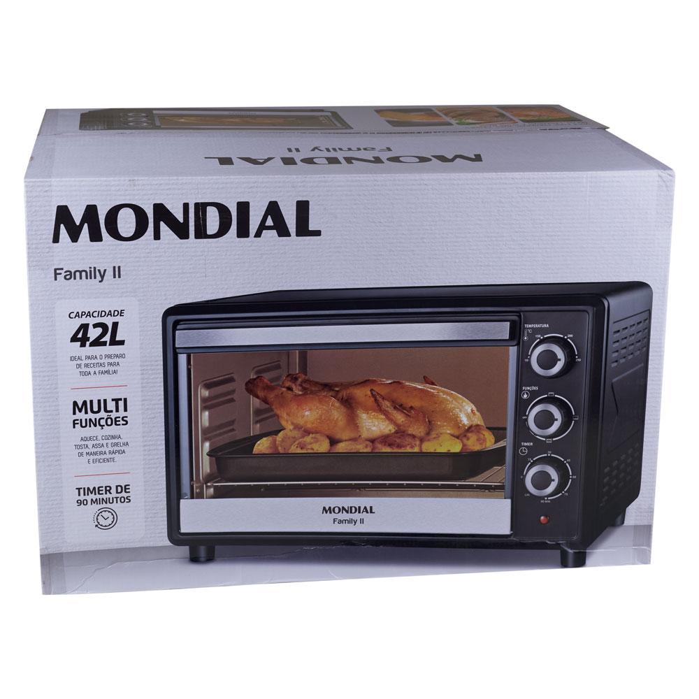 Miniatura Forno Elétrico 42L Family II Mondial FR42 Preto 220V Preto - 220V
