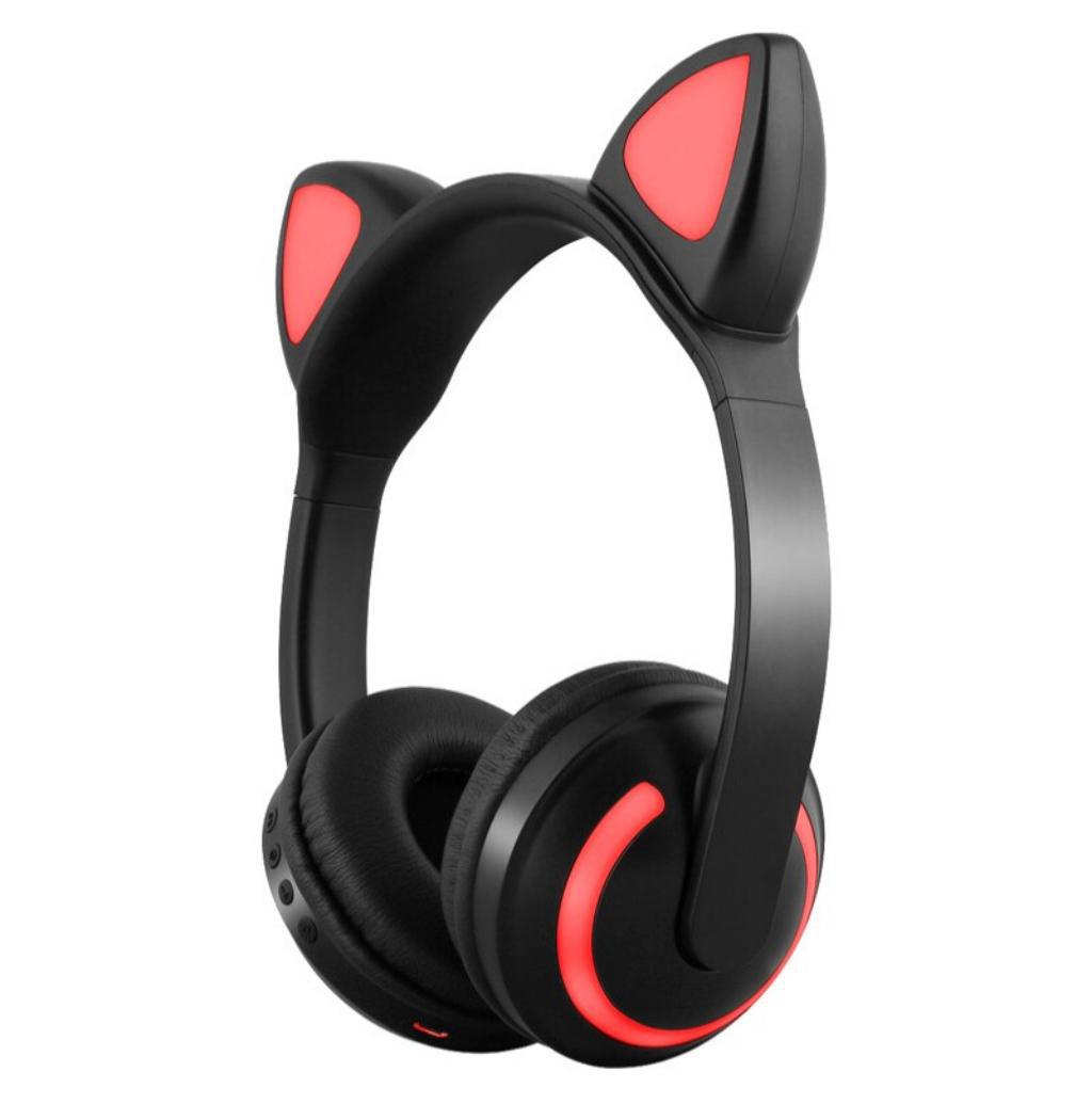Miniatura Headphone Orelha De Gato Com Led Bluetooth 5.0 Ear Gat Preto Bluetooth - 5.0 - Fone de ouvido - Inova - Android