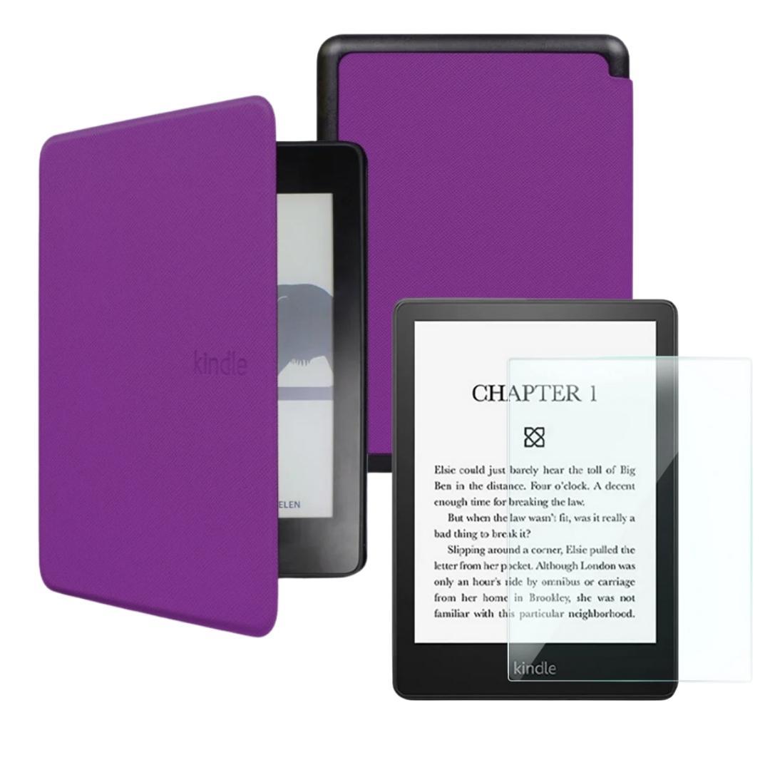 Miniatura Capa Para Kindle 11 Geração 2022 Couro Sintético + Vidro