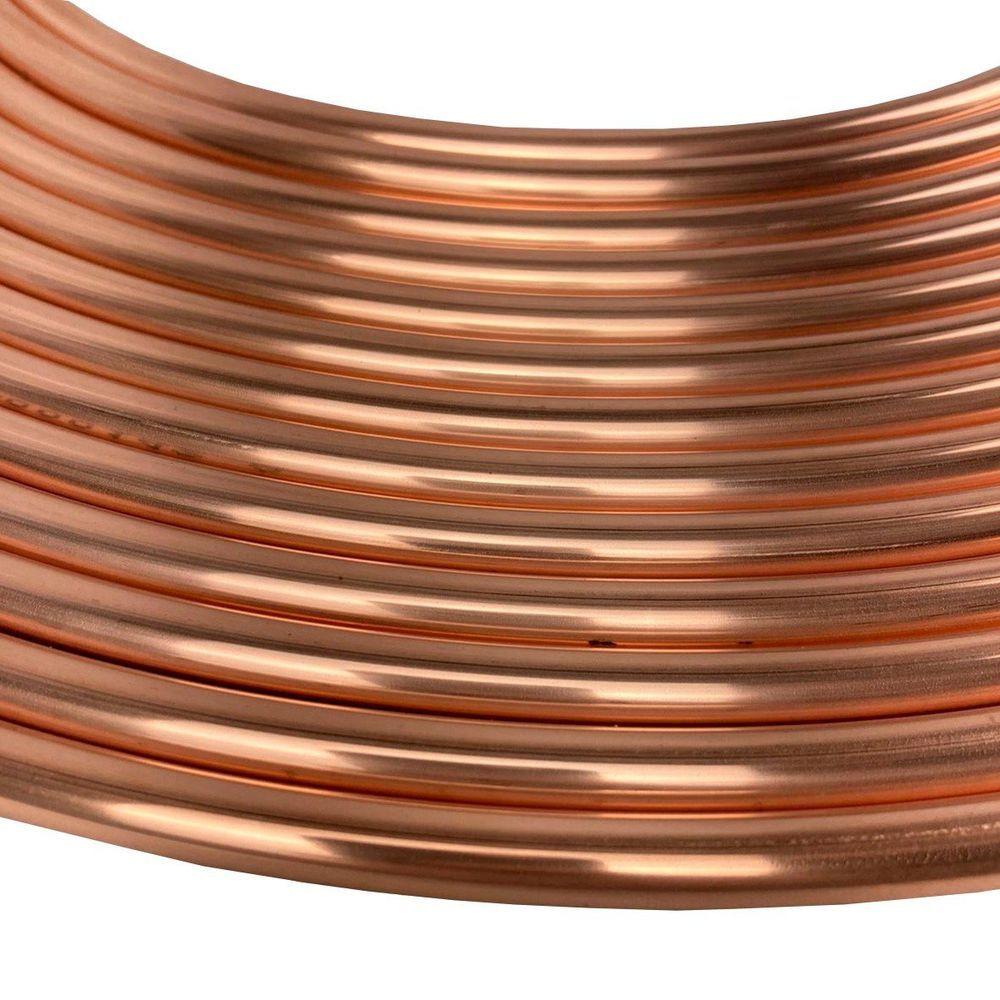 Miniatura Tubo Cobre Panqueca 3/8 9,52mm Parede 1/32 0,79mm 21 Metros