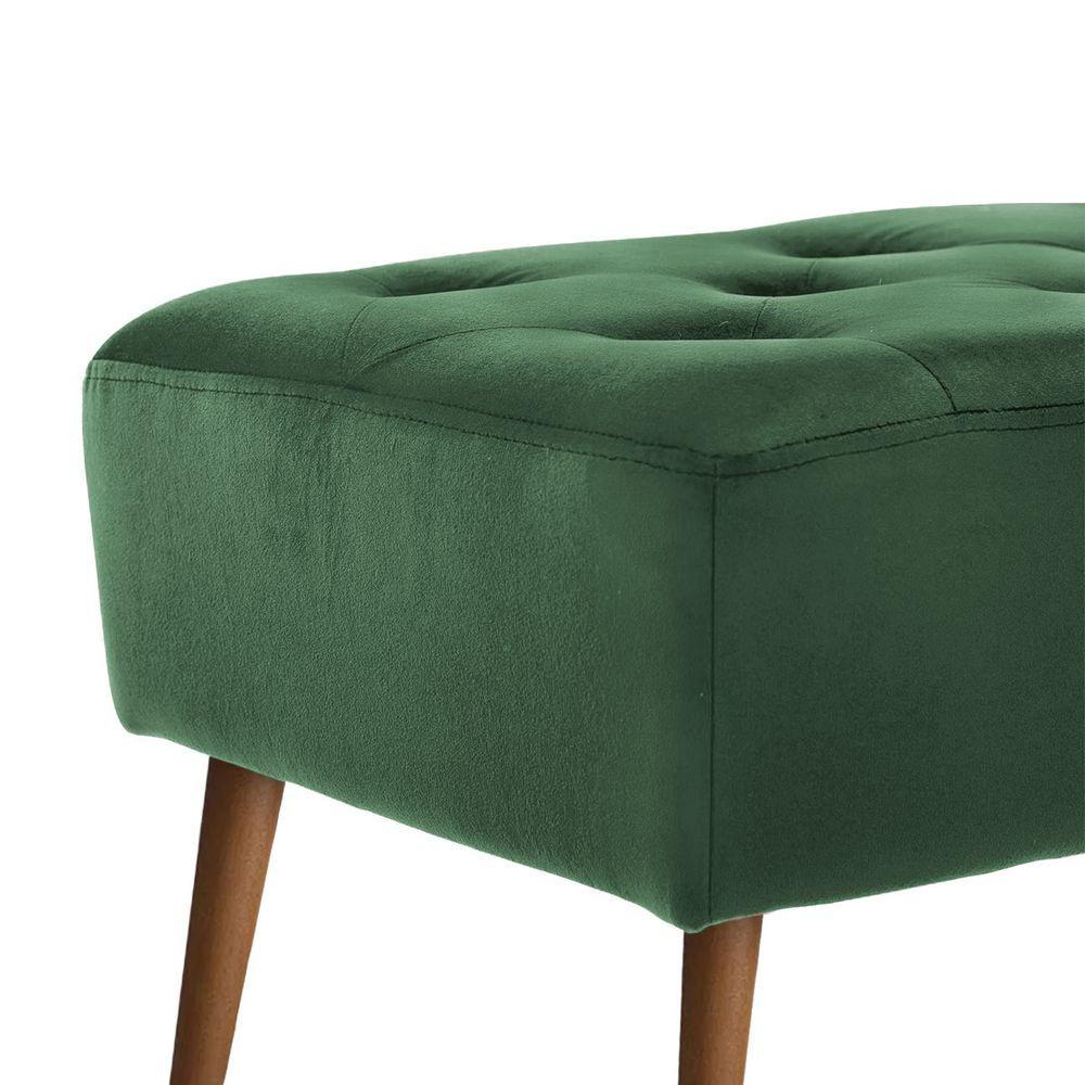 Miniatura Banco Estofado Rubi 1,60m Veludo Verde - Clique Decorações
