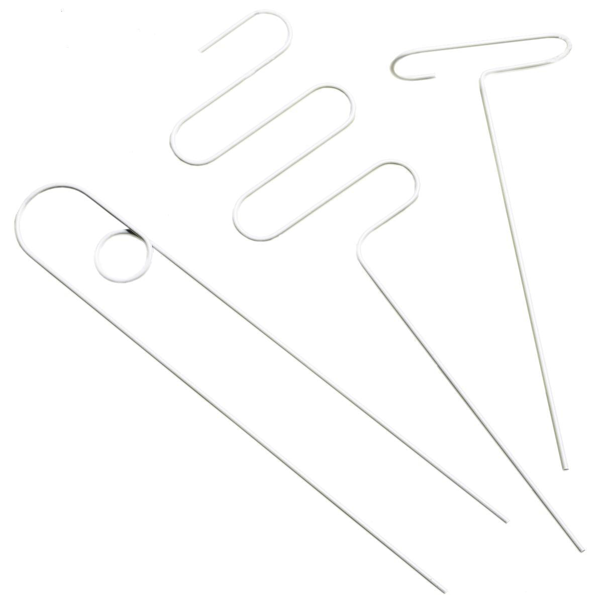 Miniatura Kit 3 Suporte Plantas Tutor Metal Branco - Decoração