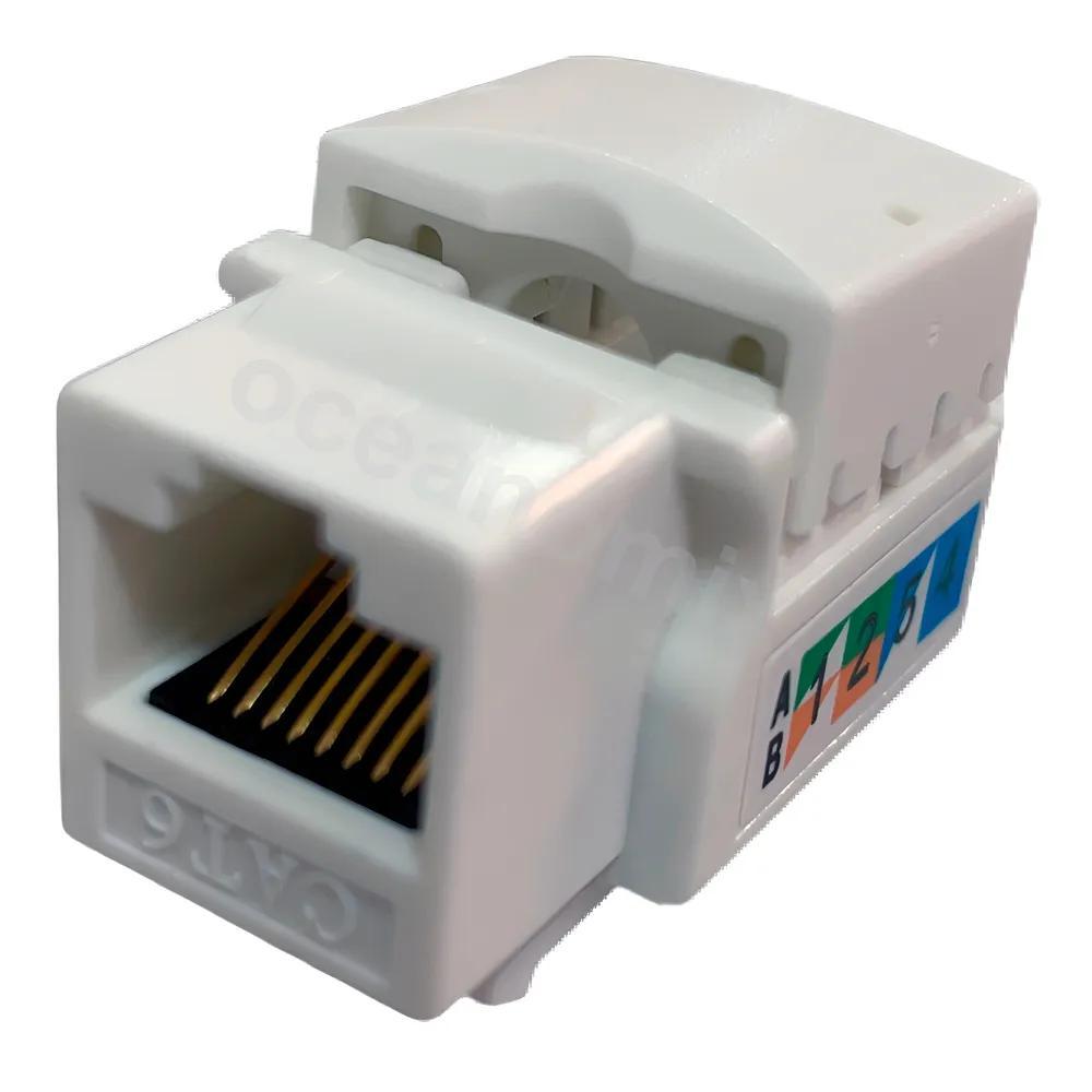 Miniatura Conector Rj45 Keystone Cat.6 Branco - Pacote 10 Unidades