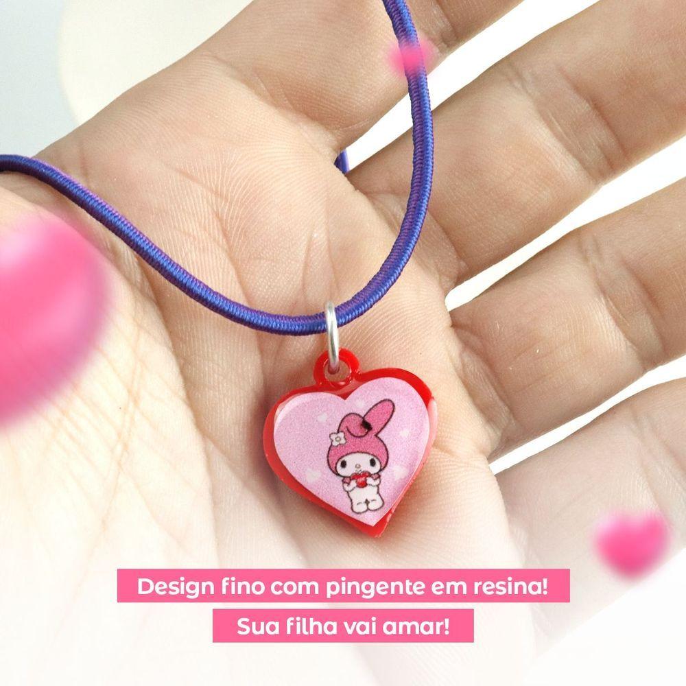 Miniatura Colar Menina Infantil + Pingente Qualidade Premium My Melody Presente Moda Pink Criança Amor Rosa